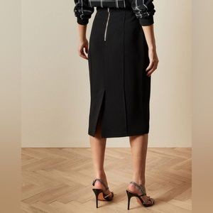 Ted Baker Raees Pintuck-Detail Pencil Skirt with gold zipper, black